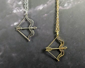 Metal Bow and Arrow Necklace