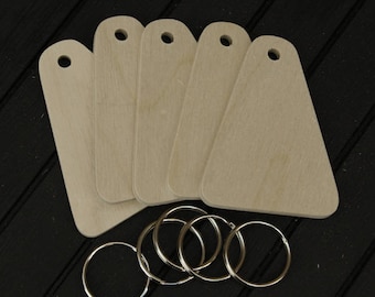 10 Pyrography Birch plywood 6mm thick Triangular key fob blanks with nickel key rings and included delivery