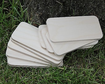 9 Rounded Signs....Bargain pack of 9 Pyrography Large Round Corner Sign Plaques made from Top Quality 6mm thick  Birch Plywood