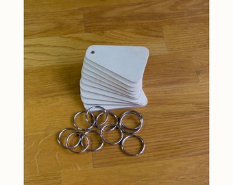 10  Birch plywood Triangular key fob blanks with nickel key rings pack of 10 for Pyrography and other Crafts