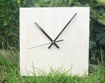 Clock Kit.. NEW!....Birch plywood square clock blank kit  includes quartz clock movement plain black hands and second hand !