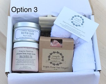 Relaxation Rose Pamper Box - Vegan Gifts, Thank You, Birthday Spa Set, Appreciation, Stress Relief, Mothers Day Self Care Gift, Hug In A Box