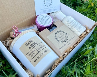 Modern Floral Pamper Box For Women - Vegan Gifts, Thank You, Birthday, Appreciation, Mothers Day Self Care Package, Bridesmaid, Hug In A Box