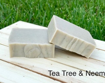 Tea Tree & Neem - Vegan Essential Oil Soap | Handcrafted Soap | Cold Process Soap | Handmade Soap | Vegan Soap | Herbal Soap