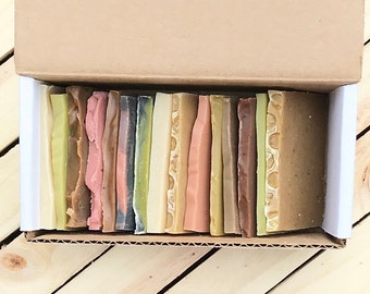 1 Pound of Vegan Soap End Sampler - Travel Size Soaps - Odds and Ends - Soap Tester - Guest Soap - Bulk Soap Samples - Vegan Handmade Soap