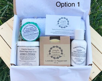 Lavender Peppermint Self Care Gift Box - Vegan Spa Gift Option | Birthday Pamper Gift | Get Well Gift For Her | Thank You Relaxation Gift