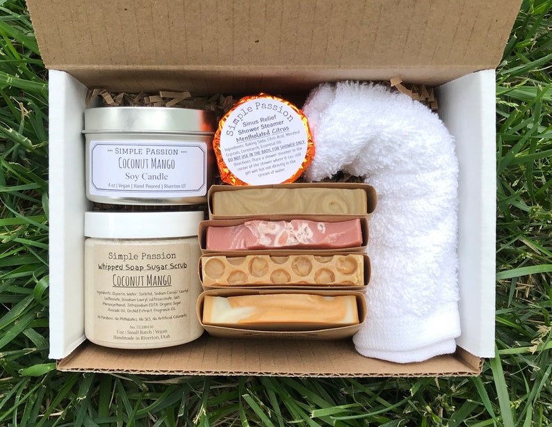 Custom Self Care Pamper Spa Box Vegan Option Available Retirement Gift Thank You Gift Spa Gift Set For Her Mom Birthday Relaxation image 1