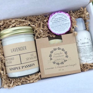 Lavender Pamper Spa Gift Box - Birthday Pamper Gift | Thank You Gift | Get Well Self Care Gift | Relaxation Gift | Mother&#39;s Day Gift Box
