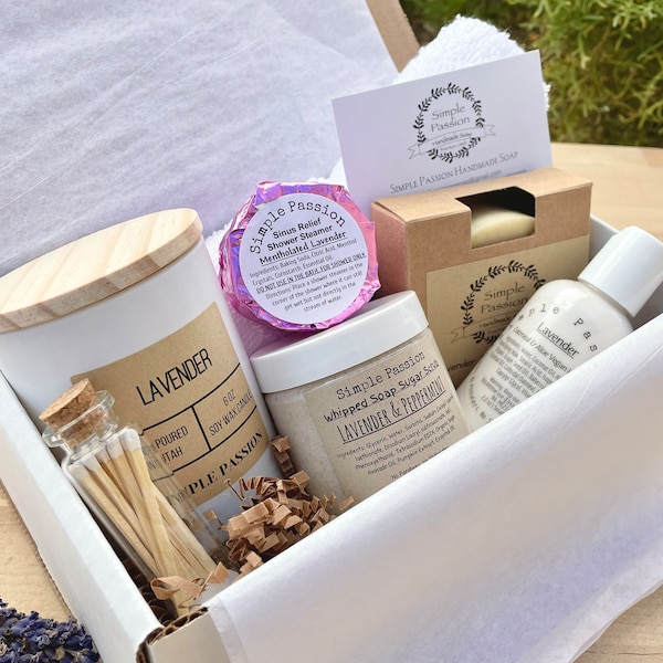 Lavender Pamper Gift Box For Her - Vegan Gift Option | Self Care Gift Set | Relaxation Gift For Mom | Graduation Spa Gift | Birthday Spa Box