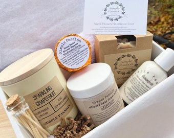 Citrus Self Care Gift Box - Vegan Gifts, Thank You, Birthday, Stress Relief, Get Well, Anniversary, Mother's Day Pamper Gift, Hug In A Box