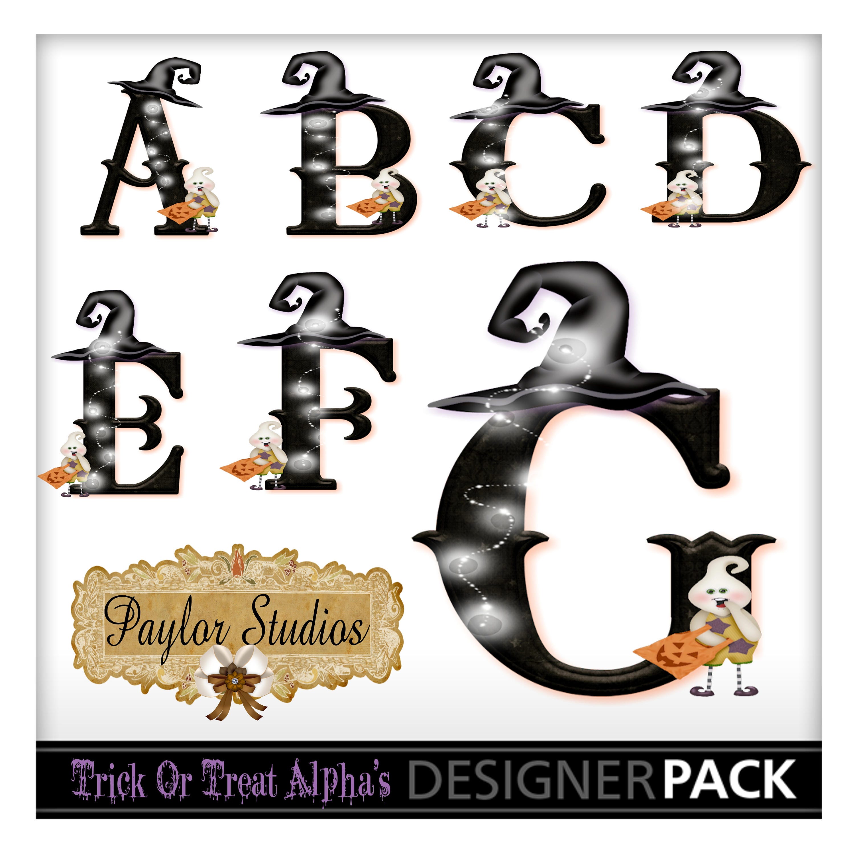 Digital Alphabet Trick or Treat Halloween Digital Letters Etsy