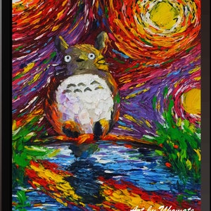 Vincent Van Gogh estrellado noche carteles dibujos animados inspirado cartel lienzo pared arte impresión vivero decoración de la pared decoración A047