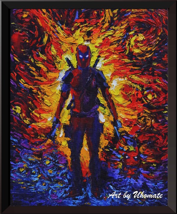 The Deadpool Starry Night Poster Canvas Art Print Nursery Wall Decor A101