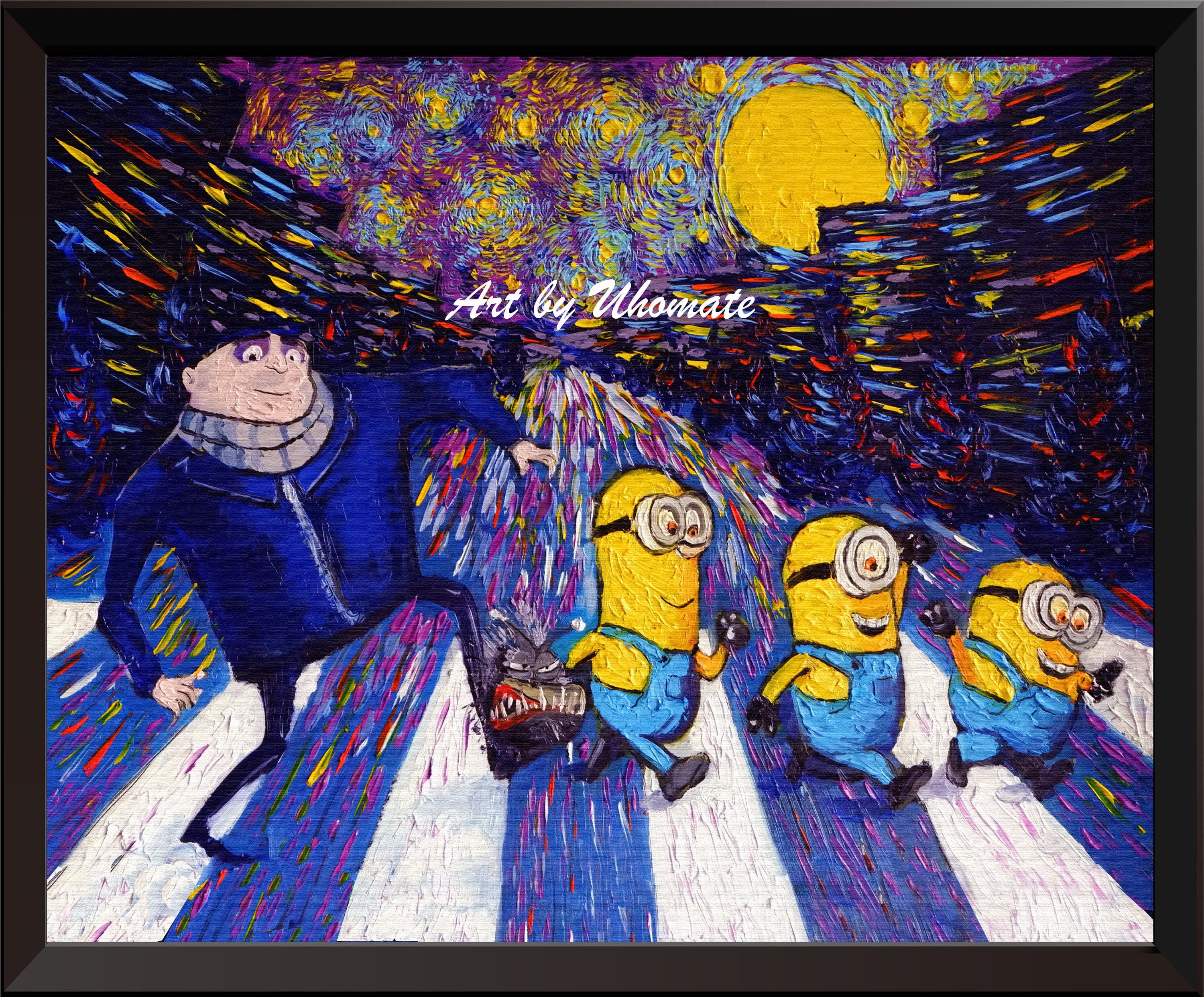 100% Pintados À Mão Arte Pintura A Óleo Paisagem Dos Desenhos Animados  Minions Arte Pintura A Óleo Sobre Tela Wall Home Decor Wall Art Imagem De  $209,94