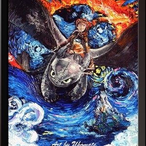 Vincent Van Gogh Starry Night Posters Dragon Poster Canvas Wall Art Print Nursery Decor Wall Decor A076