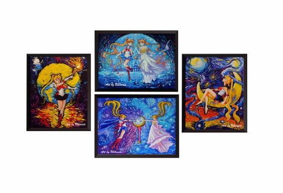 Uhomate 3 pcs Winnie The Pooh Winnie Pooh Wall Decor Vincent Van Gogh Starry Night Posters Wall Art Anniversary Gifts Baby Gift Wall Decor Bedroom Bathroom Artwork M043 8X10