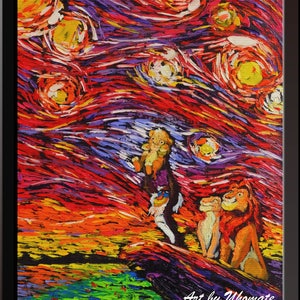 Vincent Van Gogh Starry Night Posters The Lion King Simba Canvas Wedding Gift Anniversary Gift Wall Art Nursery Decor Wall Decor A025