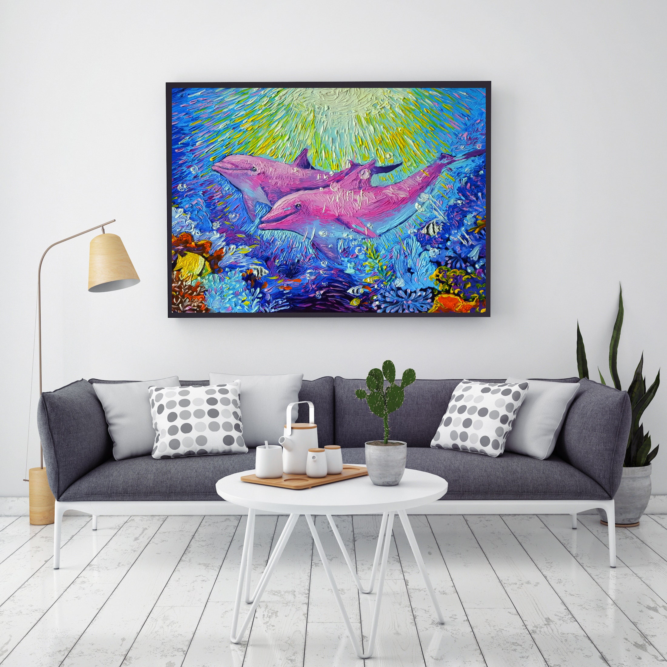 Pink Dolphin Miami Dolphins Poster Vincent Van Gogh Starry - Etsy