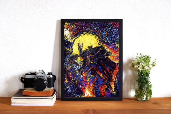 Black Panther Posters Starry Night Wall Decor Canvas Print A070