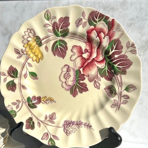 Royal Doulton - Luncheon Plate - Canterbury with Pink and Yellow Flowers -  9 1/2&quot;  - 5560 - Set of 5