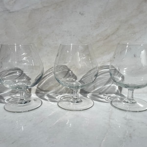 Beautiful Vintage Brandy Glass - Princess House - Heritage - Blown Glass - Made in France - set of 3