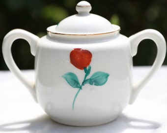 唐三彩　骨董品 small brown glazed made in japan hand painted teapot gold