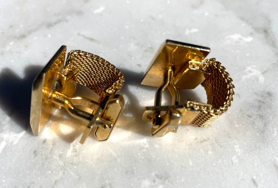 Tiger Eye Rectangular Wrap Around Cuffs - Gold To… - image 4