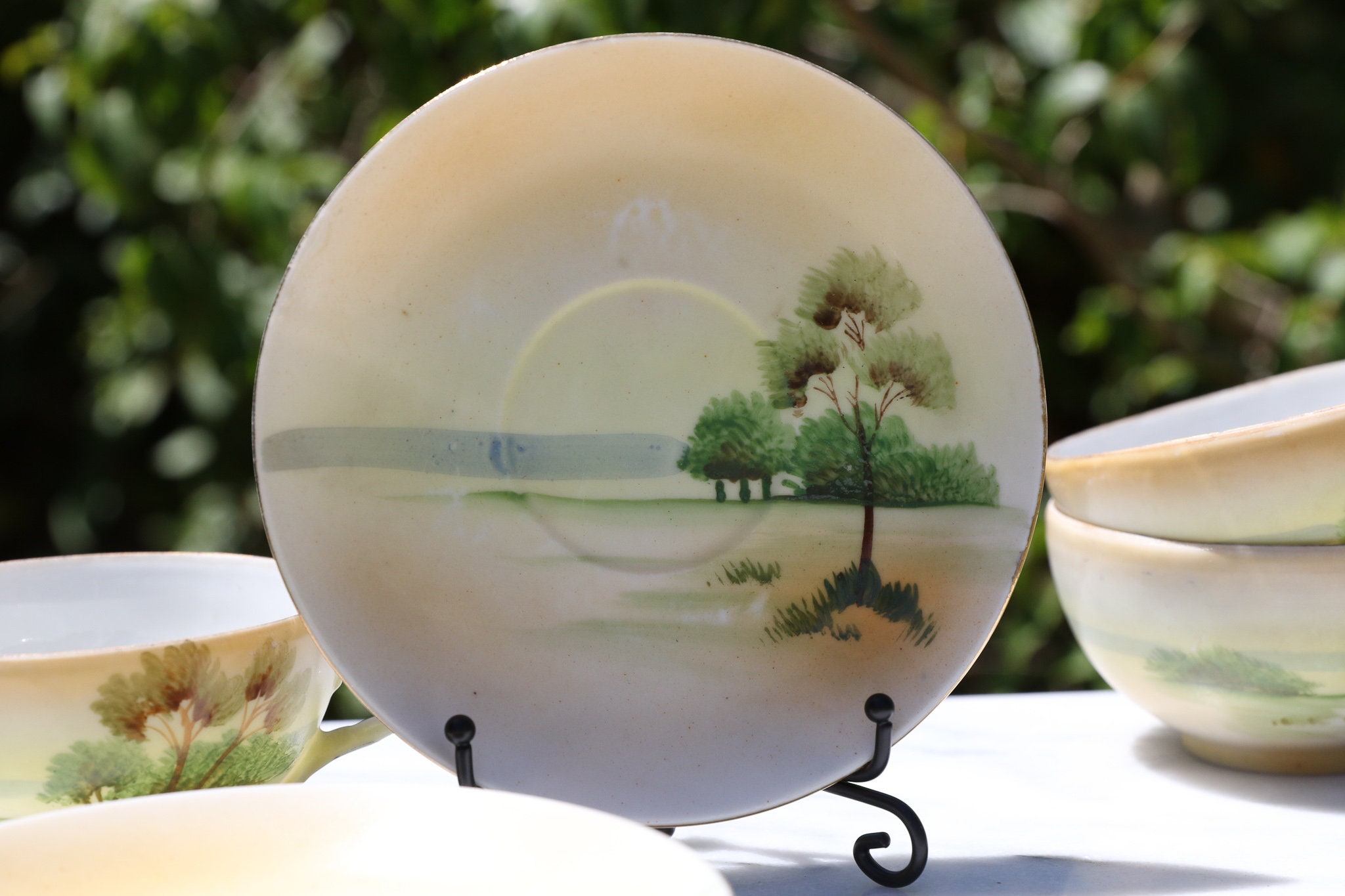 Vintage Chikaramachi Hand Painted Tea Cups and Saucers Set of 3 Made in Japan Etsy UK