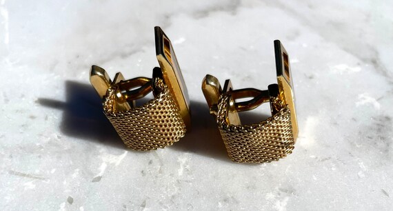 Tiger Eye Rectangular Wrap Around Cuffs - Gold To… - image 8