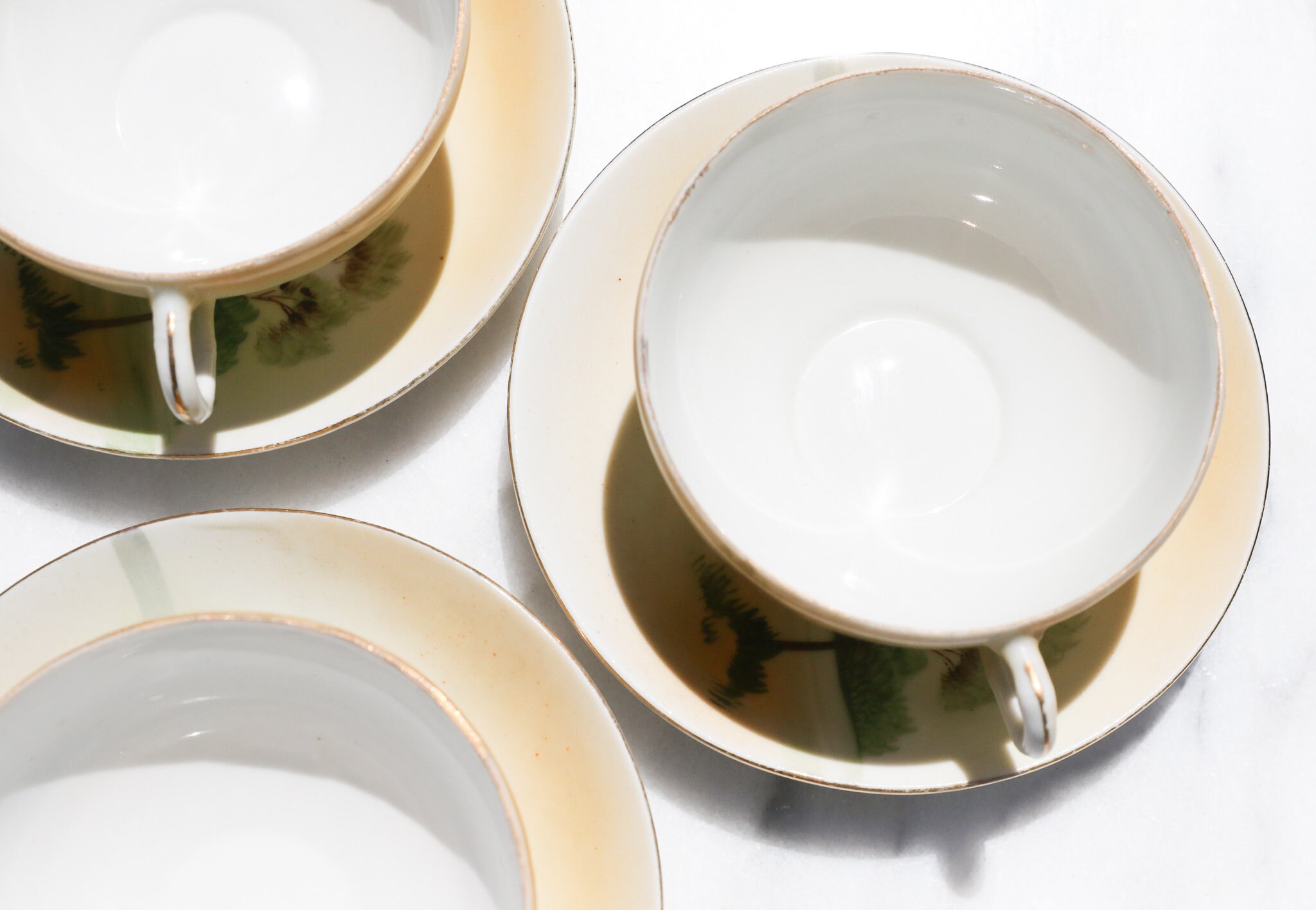 Vintage Chikaramachi Hand Painted Tea Cups and Saucers Set of 3 Made in Japan Etsy UK