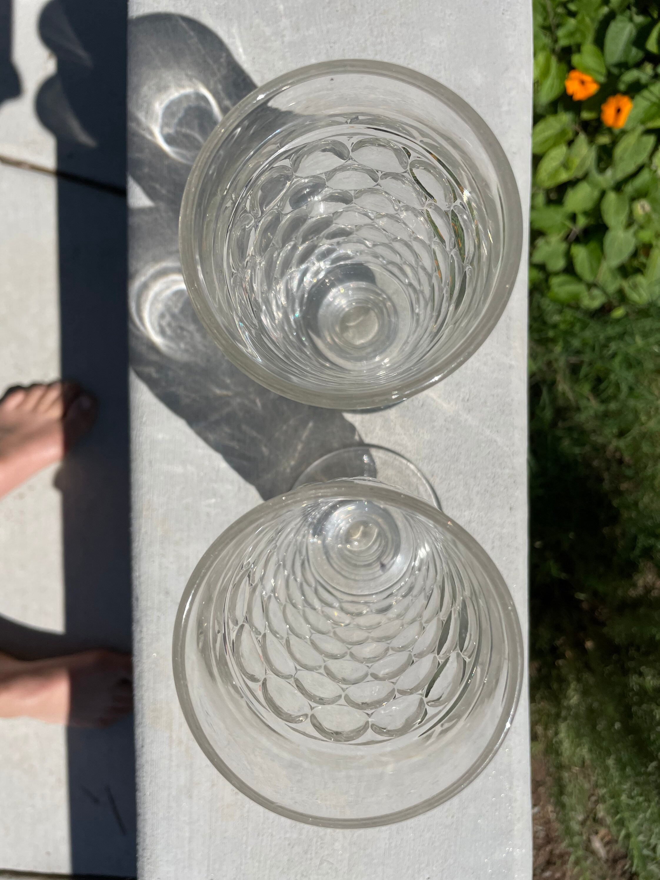 Vintage Bubble Glass Water Goblets Set of 2 Etsy