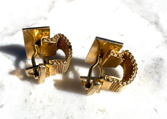 Tiger Eye Rectangular Wrap Around Cuffs - Gold To… - image 3