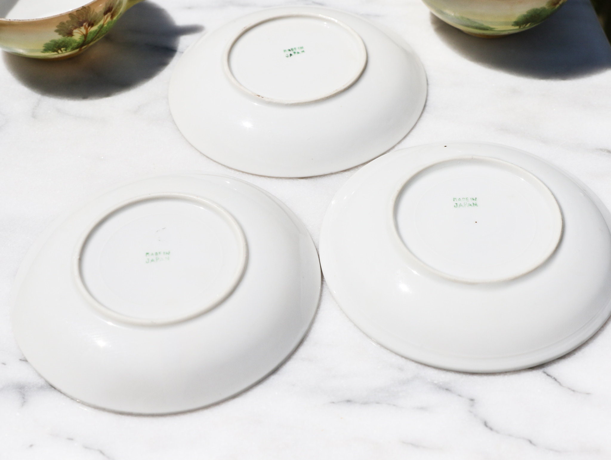 Vintage Chikaramachi Hand Painted Tea Cups and Saucers Set of 3 Made in Japan Etsy UK