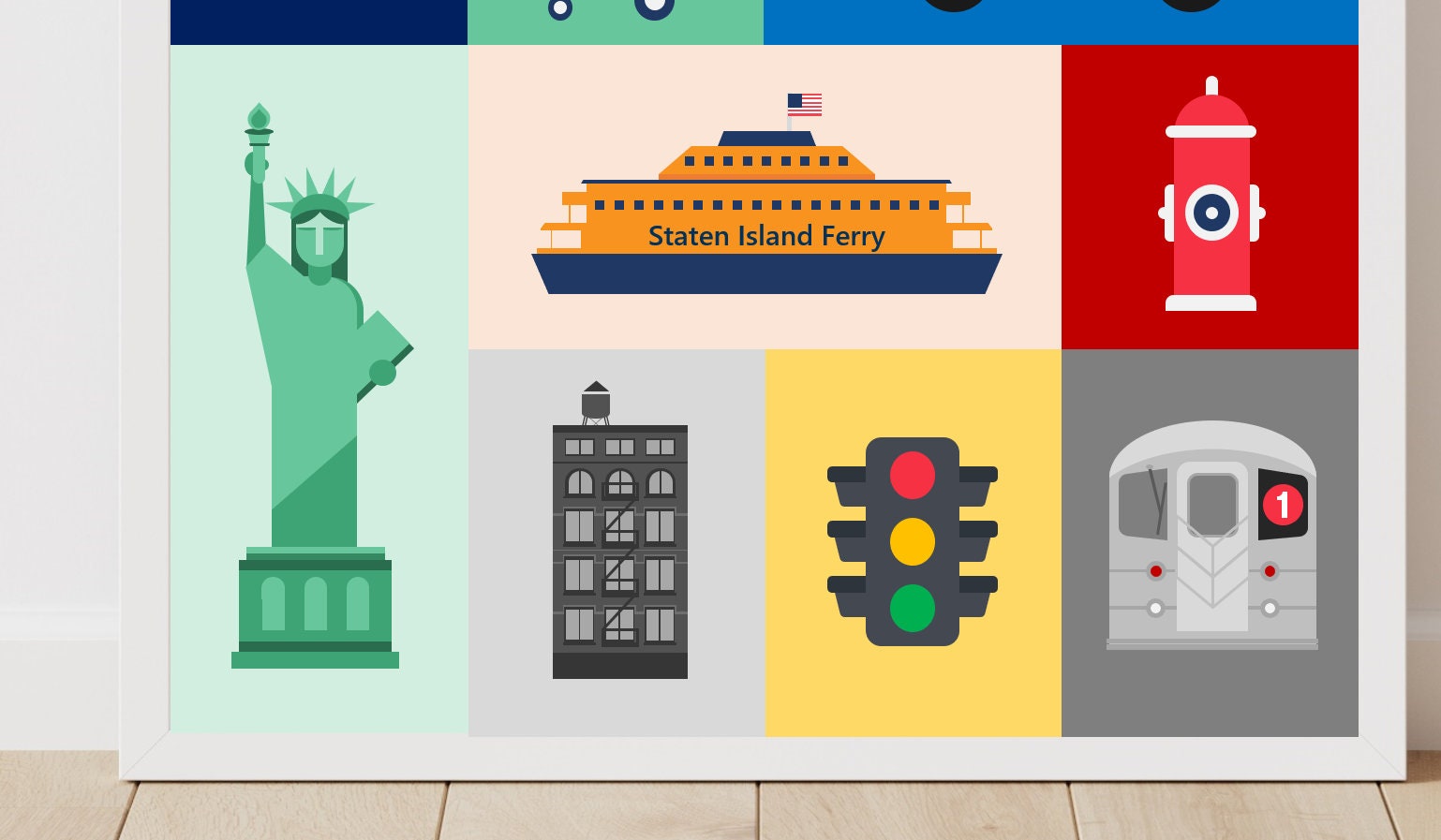 New York Statue of Liberty Taxi City SINGLE TOILE murale ART Photo