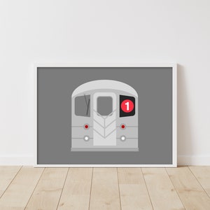 NYC Train Print - Métro - Kids Room Wall Art - TÉLÉCHARGEMENT INSTANTANÉ