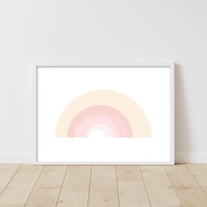 Neutral Rainbow Print - Kids Room & Nursery Wall Art - Little Girl Rainbow- INSTANT DOWNLOAD