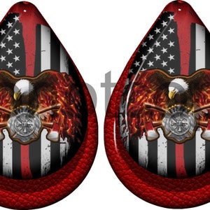 Firefighter teardrop earrings