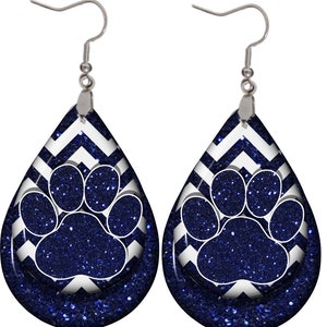Paw print chevron earrings