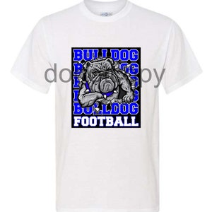 Blue Bulldog Football sublimation design
