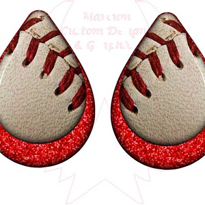 3d distressed baseball sublimation design for earrings