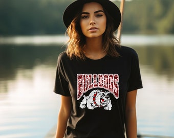 Bulldogs dtf sequin look  transfer