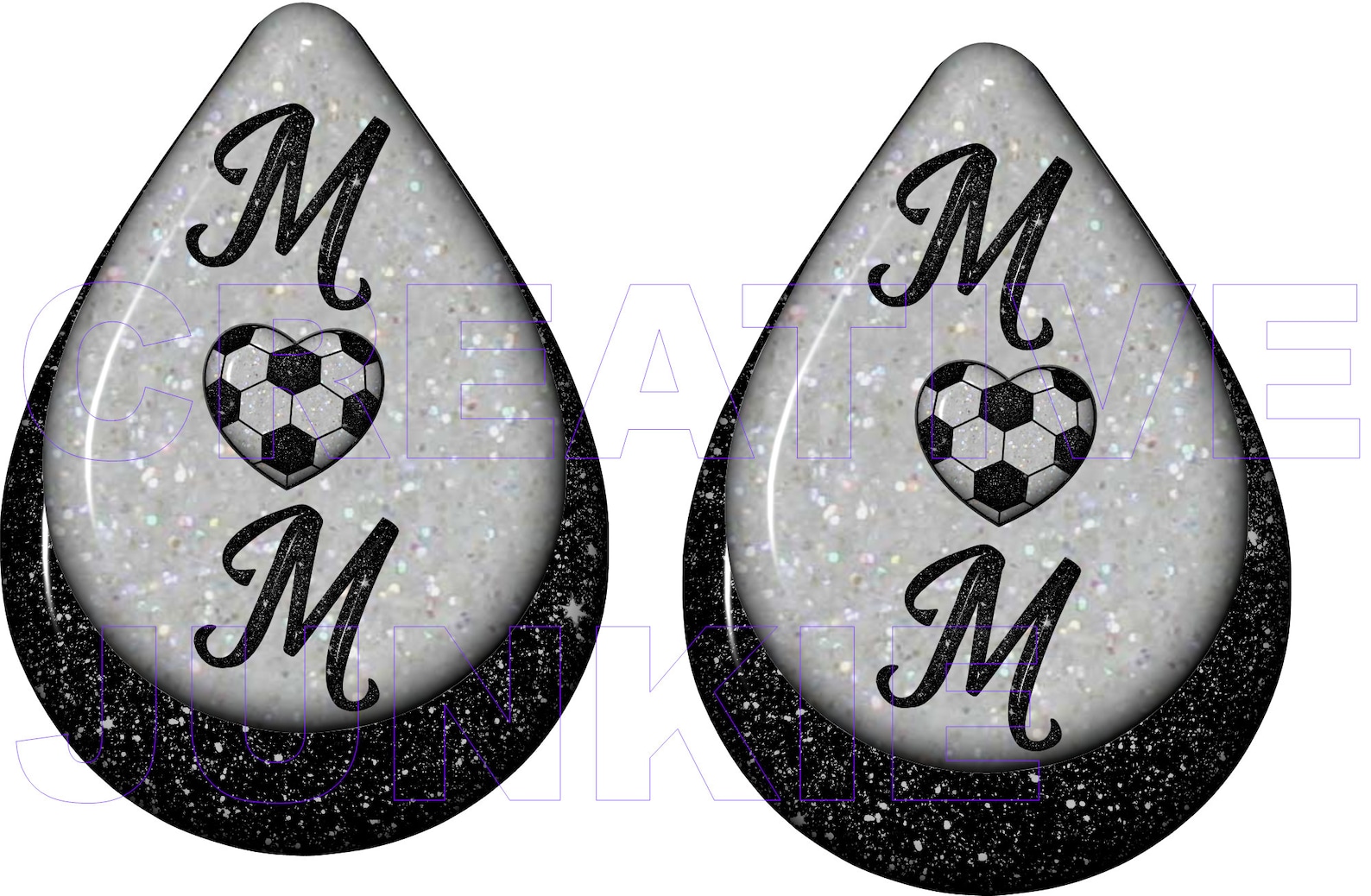 3D Soccer Mom Teardrop Earring Sublimation Design Etsy