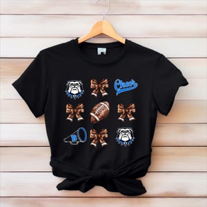 Blue Bulldogs Cheer Bows dtf transfer