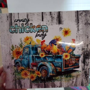 Crazy chicken lady laminated tumbler wrap