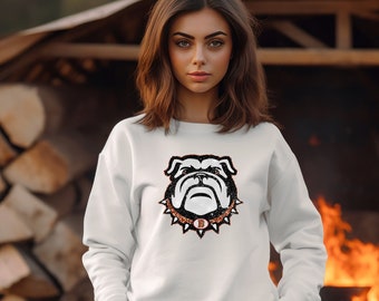 Orange Sequin look bulldogs dtf transfer