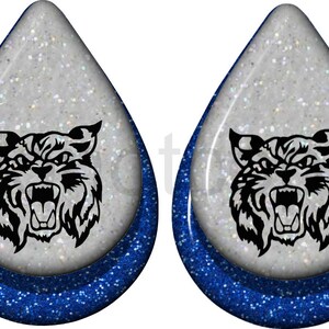 3D wildcat teardrop earring sublimation design