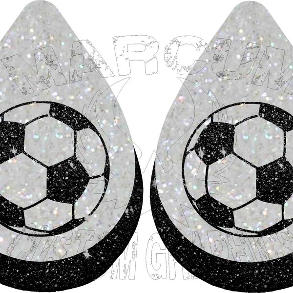 Glitter soccerball teardrop sublimation design