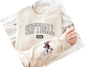 Bulldog Softball  Mom Personalized Sweatshirt