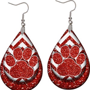 Paw print  chevron earrings