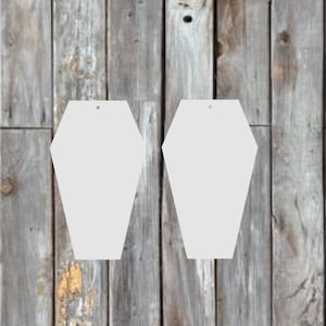 10 ensembles de boucles d&#39;oreilles cercueil ou de porte-clés ébauches de sublimation panneaux de fibres durs mdf